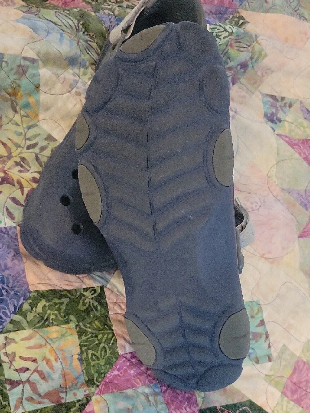 CROCS Mens Navy Blue Clog with Gray Strap